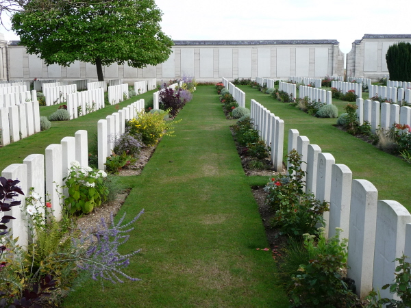Looking across the cemetery to panel 103