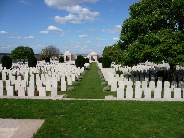 View down the centre from the road.